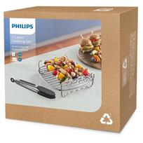 Philips Karšto oro keptuvės priedų rinkinys HD9920/00, 0.343kg, sidabrinė spalva, 2 lygių gaminimo rinkinys 6.2L, 8.3L