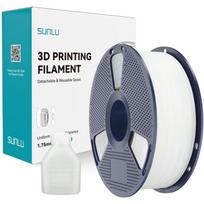 Sunlu PP Filamentas Natural White, PP Nat 0.8kg, 1.75mm, 0.9g/cm³, 385m, 210-230°C, 50-150mm/s, 40kJ/m², 900%, tinkamas maistui