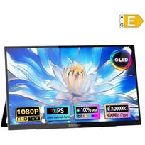 ZEUSLAP OL133ED nešiojamas monitorius, 13.3" OLED, 1920×1080, 10 taškų liečiamas, USB-C, mini HDMI, 400 nitų, 100000:1, 1ms, 60Hz