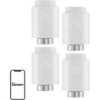 SONOFF TRVZB 4Pack, ZigBee termostatinė galvutė, 4 vnt., 100–240V, 10A, 2400W, 5–95% RH, –10–40°C, vaikų užraktas