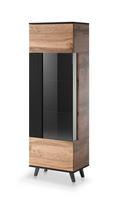Vitrina Halmar Random W-1, ąžuolo/juodos spalvos