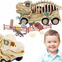 Dinozaur-transporter: Žaislinė sunkvežimio transporto priemonė su figūrėlėmis