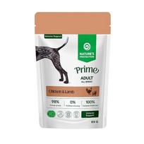 NATURE'S PROTECTION PRIME visų veislių suaugusių šunų imuniteto stiprinimui, šlapias pašaras su vištiena ir ėriena 85 g