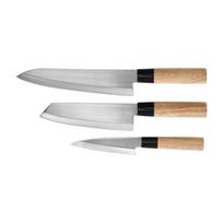 Satake Megumi Santoku Bunka Šefo virtuvinių peilių rinkinys, 3 vnt.