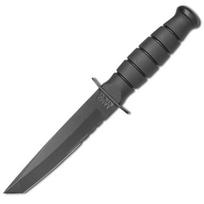 Ka-Bar Short Tanto Black Serrated 1255 Peilis su fiksuotu ašmeniu