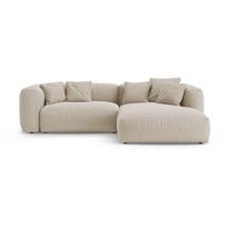 Kreminės spalvos sulankstoma modulinė kampinė sofa (su dešiniuoju kampu/su gultu) Martina – Micadoni
