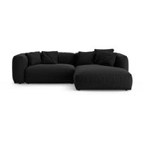 Juodos spalvos sulankstoma modulinė kampinė sofa (su dešiniuoju kampu/su gultu) Martina – Micadoni