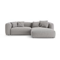 Pilkos spalvos sulankstoma modulinė kampinė sofa (su dešiniuoju kampu/su gultu) Martina – Micadoni