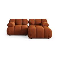 Terakotos spalvos modulinė kampinė sofa iš velveto (su dešiniuoju kampu/su gultu) Bellis – Micadoni