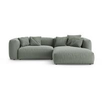 Pilkai žalios spalvos sulankstoma modulinė kampinė sofa (su dešiniuoju kampu/su gultu) Martina – Micadoni