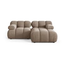 Smėlio spalvos modulinė kampinė sofa iš velveto (su dešiniuoju kampu/su gultu) Bellis – Micadoni
