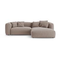 Šviesiai rožinės spalvos sulankstoma modulinė kampinė sofa (su dešiniuoju kampu/su gultu) Martina – Micadoni