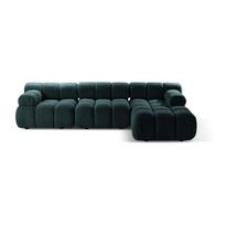 Smaragdinės spalvos modulinė kampinė sofa iš boucle (su dešiniuoju kampu/su gultu) Bellis – Micadoni