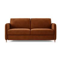 Terakotos spalvos sofa miegojimui iš velveto 184 cm Simo – Micadoni