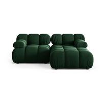 Tamsiai žalios spalvos modulinė kampinė sofa iš velveto (su dešiniuoju kampu/su gultu) Bellis – Micadoni