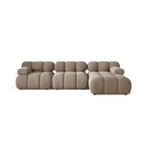 Smėlio spalvos modulinė kampinė sofa iš velveto (su dešiniuoju kampu/su gultu) Bellis – Micadoni