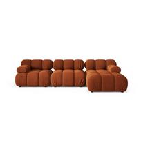 Terakotos spalvos modulinė kampinė sofa iš velveto (su dešiniuoju kampu/su gultu) Bellis – Micadoni
