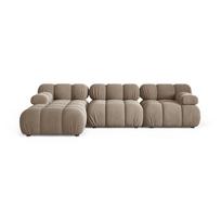 Smėlio spalvos modulinė kampinė sofa iš velveto (su kairiuoju kampu/su gultu) Bellis – Micadoni