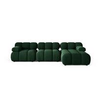 Tamsiai žalios spalvos modulinė kampinė sofa iš velveto (su dešiniuoju kampu/su gultu) Bellis – Micadoni