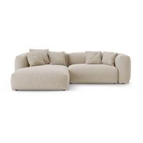 Kreminės spalvos sulankstoma modulinė kampinė sofa (su kairiuoju kampu/su gultu) Martina – Micadoni