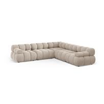 Kreminės spalvos modulinė kampinė sofa iš velveto Bellis – Micadoni