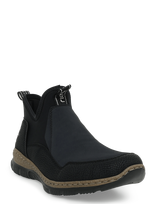 Rieker - Rieker Ladies Short Boots N3275-55 Green - Aulinukai plokščiu kulnu - Juoda