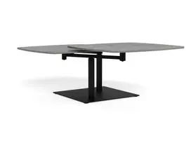 Carballo coffee table, Top ceramic grey Batis, Base steel matt black, 122x70x40 cm