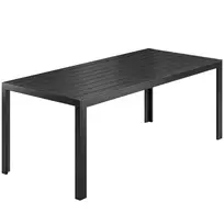 Aliuminis lauko stalas, stalas sodo terasoje - juodas 190 x 84,5 x 72 cm