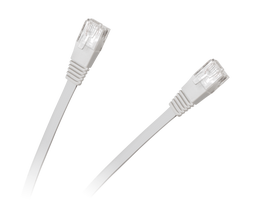 Kompiuterių komponentai ir priedai // PC/USB/LAN kabeliai // Patchcord płaski UTP 8c wtyk-wtyk 5.0m CCA biały  cat.6e