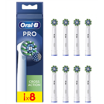Oral-B Replaceable Toothbrush Heads | EB50RX-8 Cross Action Pro | Heads | For Adults | 8 Brush Heads Included | White
