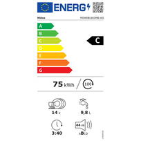 MIDEA Dishwasher | MDWEB1403MB-WS | Built-in | Width 60 cm | Number of place settings 14 | Number of programs 9 | Energy efficiency class C | Display | White