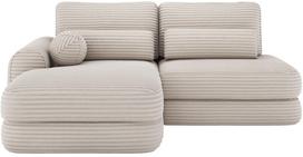 Kampinė sofa - lova Ripeli, balta sp., kairinė, 175 x 217 cm x 96 cm