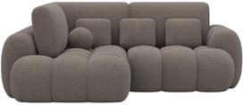 Kampinė sofa - lova Cozion Bouclé, ruda sp., kairinė, 165 x 267 cm x 105 cm