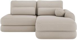 Kampinė sofa - lova Ripeli, šviesiai smėlinė, dešininė, 175 x 217 cm x 96 cm