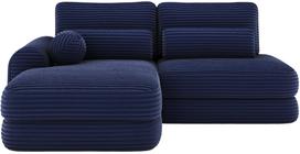 Kampinė sofa - lova Ripeli, tamsiai mėlyna (navy) sp., kairinė, 175 x 217 cm x 96 cm