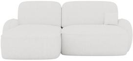 Kampinė sofa - lova Tesalia Bouclé Royal 04, balta sp., kairinė, 150 x 247 cm x 93 cm