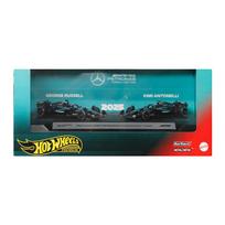 Žaislinių automobilių rinkinys Mattel Hot Wheels Premium Mercedes-Amg Petronas Formula One Team JMM93, 1:64, juoda sp.