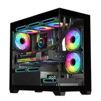 Aigo C218M Computer Case SET (Black) - su PSU ir 3 ARGB ventiliatoriais