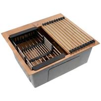 Virtuvinė Plautuvė REA Leo 50 + 3 Priedai Šlifuotas Varis 50x45x18,5cm