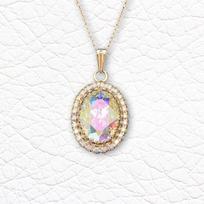 Kaklo papuošalas moterims DiamondSky "Solar Illusion (Aurore Borealis)" su Swarovski kristalais