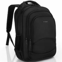 Ergonomiška mokyklinė ir kelioninė kuprinė Peterson su USB, vieta kompiuteriui ir tvirtinimu prie lagamino, juoda, 25 l