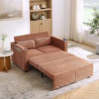 Dvivietė sofa-lova, USB įkrovimas, stumdomas mechanizmas, 1 vnt