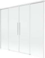 Mexen Rox vonios ekranas, dviejų dalių, slankiojantis, 170 x 150 cm, permatomas, baltas - 8C9-170-002-20-00