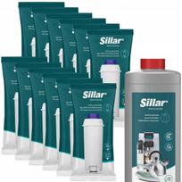 12 vnt. Sillar vandens filtrų rinkinys, skirtas Delonghi aparatams, su universaliu kalkių šalinimo priemone 1000 ml.