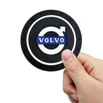 Automobilio logotipas Vandeniui atsparūs kilimėliai Puodelio laikiklio angos Neslystantys kilimėliai Dalys Volvo XC60 XC90 S60 S80 S40 V40 V60 V70 V50 XC70 1Pcs black