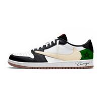 Travis Scott X Jordan Air Jordan 1 Vintage Basketball Shoes Unisex Low Top White DZ4137-700(Team723-1) 35.5