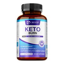 CREVIP Ketogenic Complex Capsules, containing raspberry ketones, green tea, and daily nutritional supplements for ketosis. 120*1 gray
