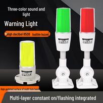 Custom LED Three-Color Warning Light: Foldable 12V/24V/220V Signal and Alarm Light 12V Silent Steady green