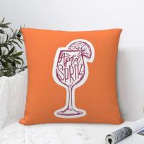 Home Decor Aperol Spritz Themed Decorative Pillow Covers Pattern Cushion Cover Suitable For Sofa Bedroom Car Pillow Cover Peach skin 18*18(CM)-1Pcs