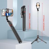 Gimbal Stabilizer Selfie Stick Tripod Gimbal 360 Rotation Following Shooting Mode with Light For iPhone Xiaomi Andriod phone white